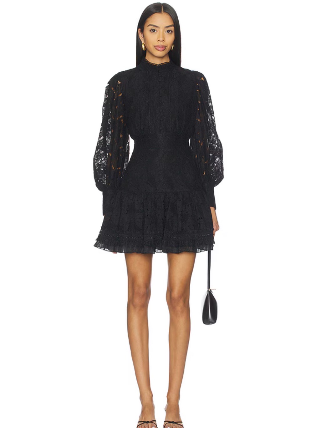 Bardot Olessia Lace Long Sleeve Minidress In Blue